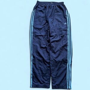 Adidas Y2K Vintage 05’ Baggy Navy Track Pants 3-Pocket 1/4 Leg Zip Men’s Large